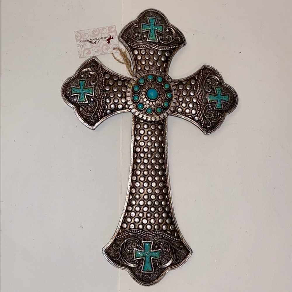 Blue turquoise gem cross